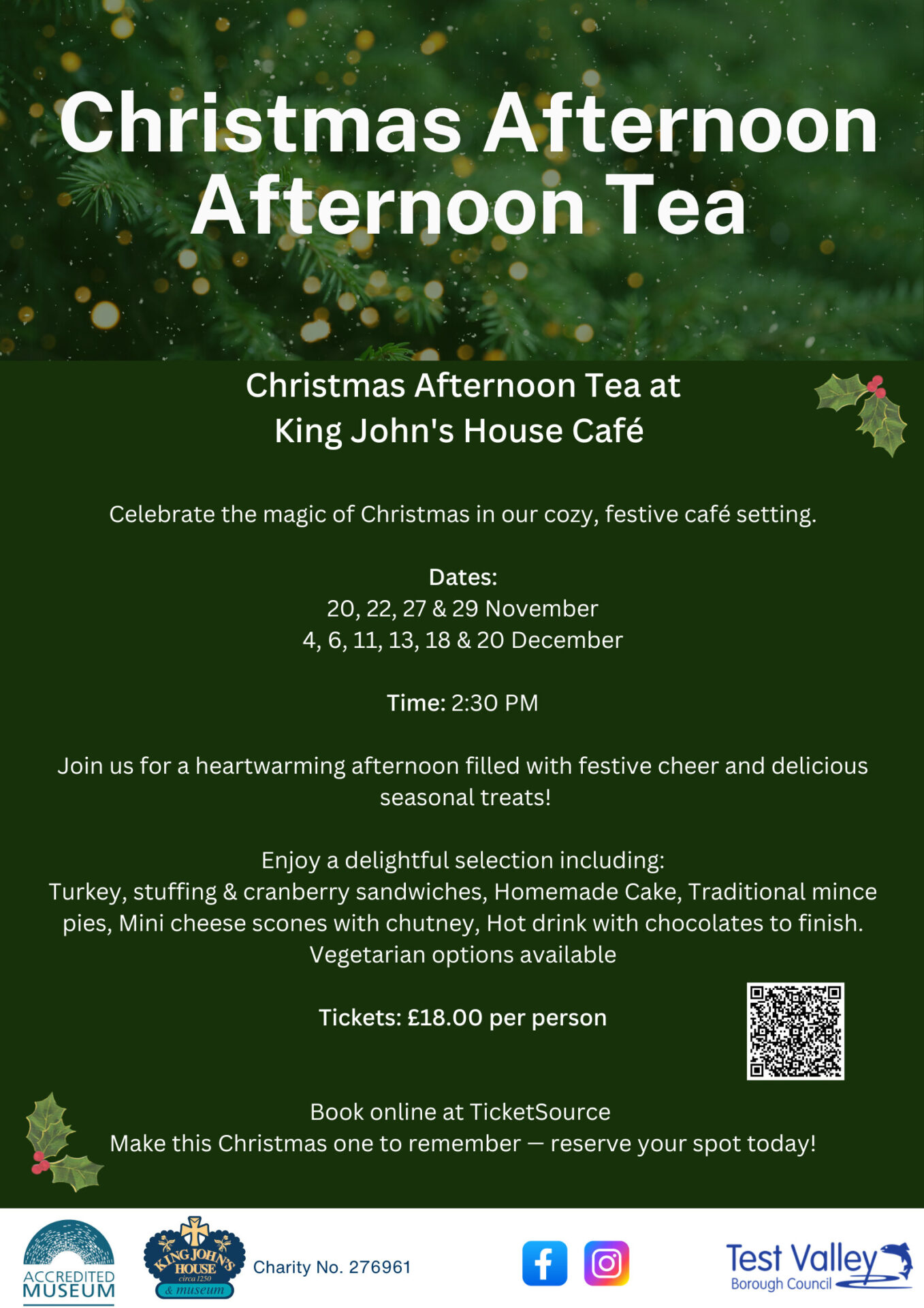Christmas Afternoon Tea at King John's House Cafe