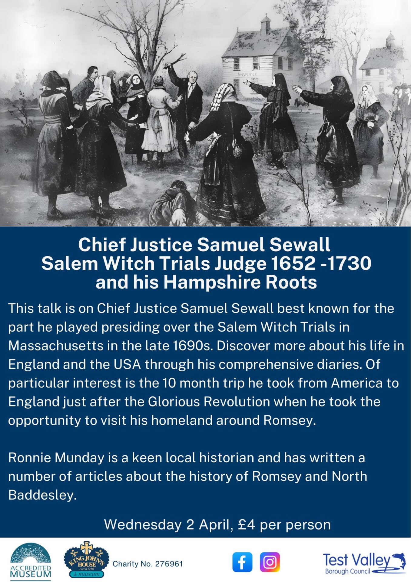 Chief Justice Samuel Sewall Salem Witch Trials Judge 1652 -1730 and his Hampshire Roots